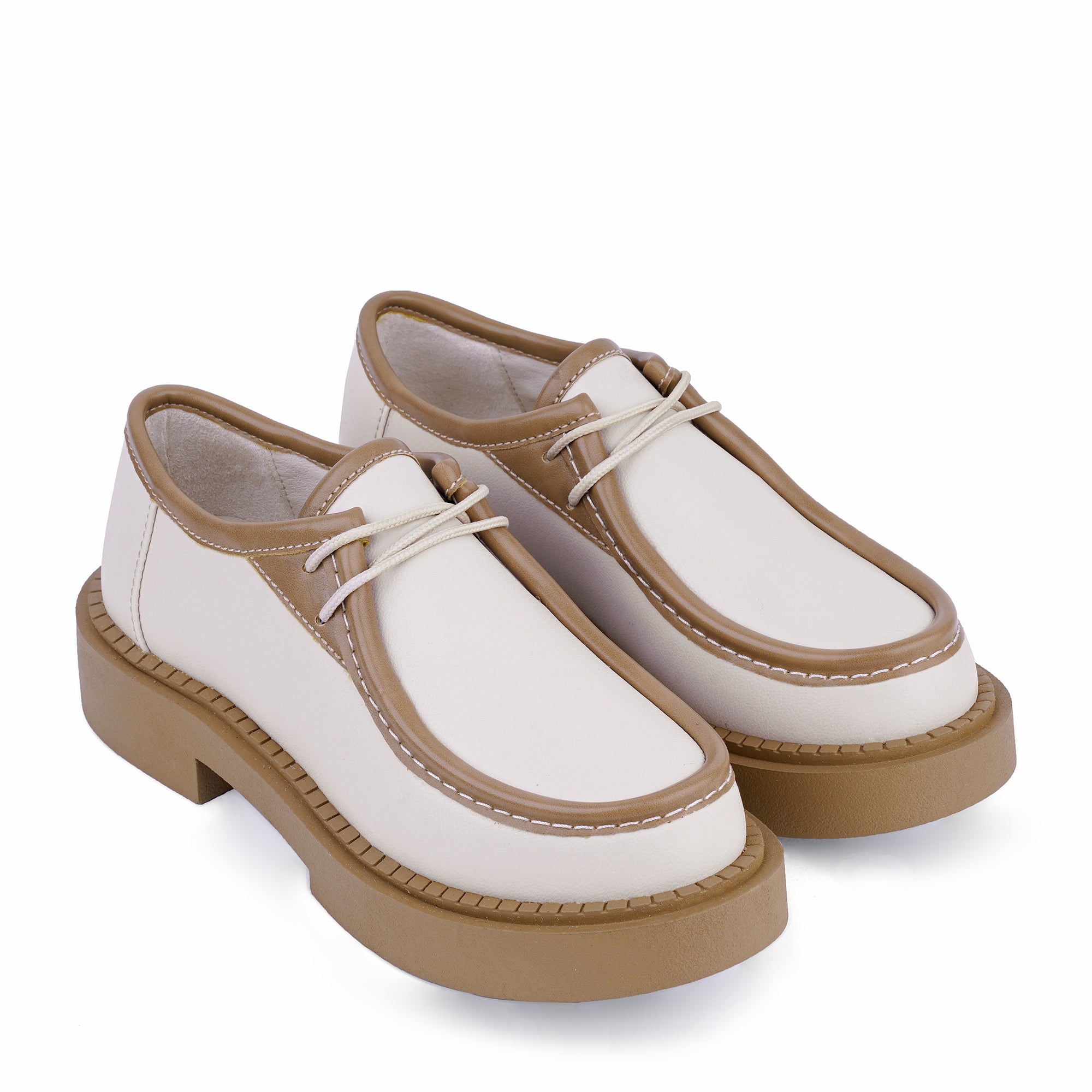 Classic Plain Platform Loafers - Cafe