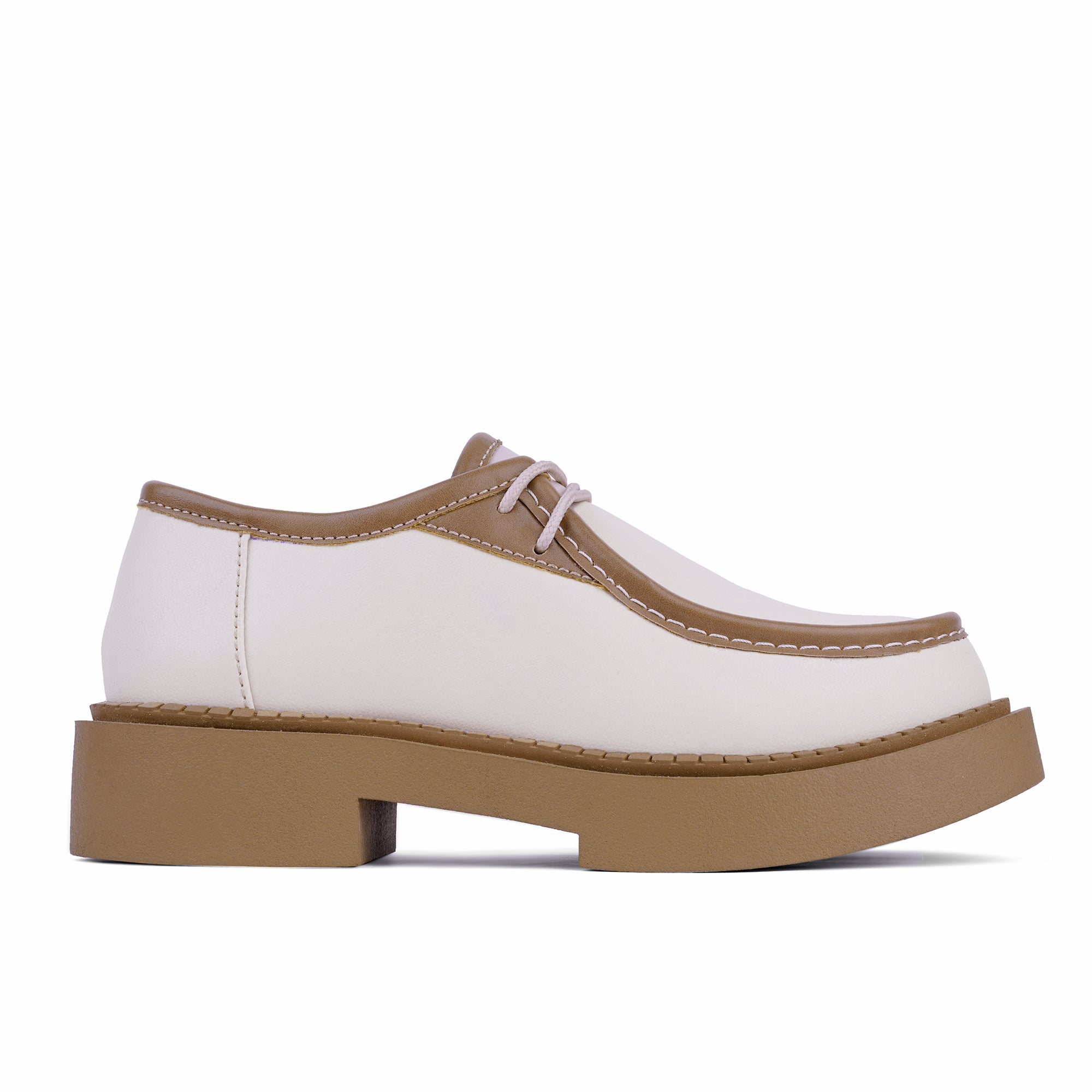 Classic Plain Platform Loafers - Cafe