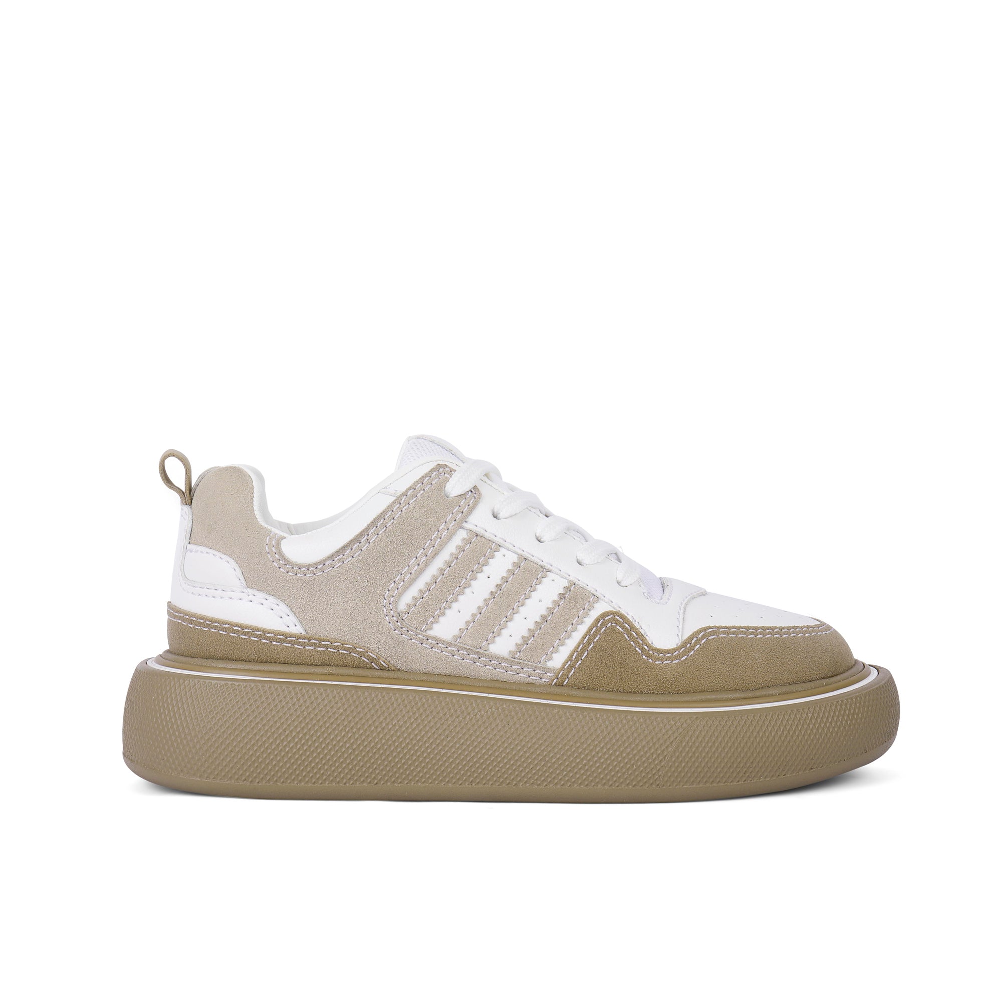 Low-Top Cushioned Sneakers - Beige