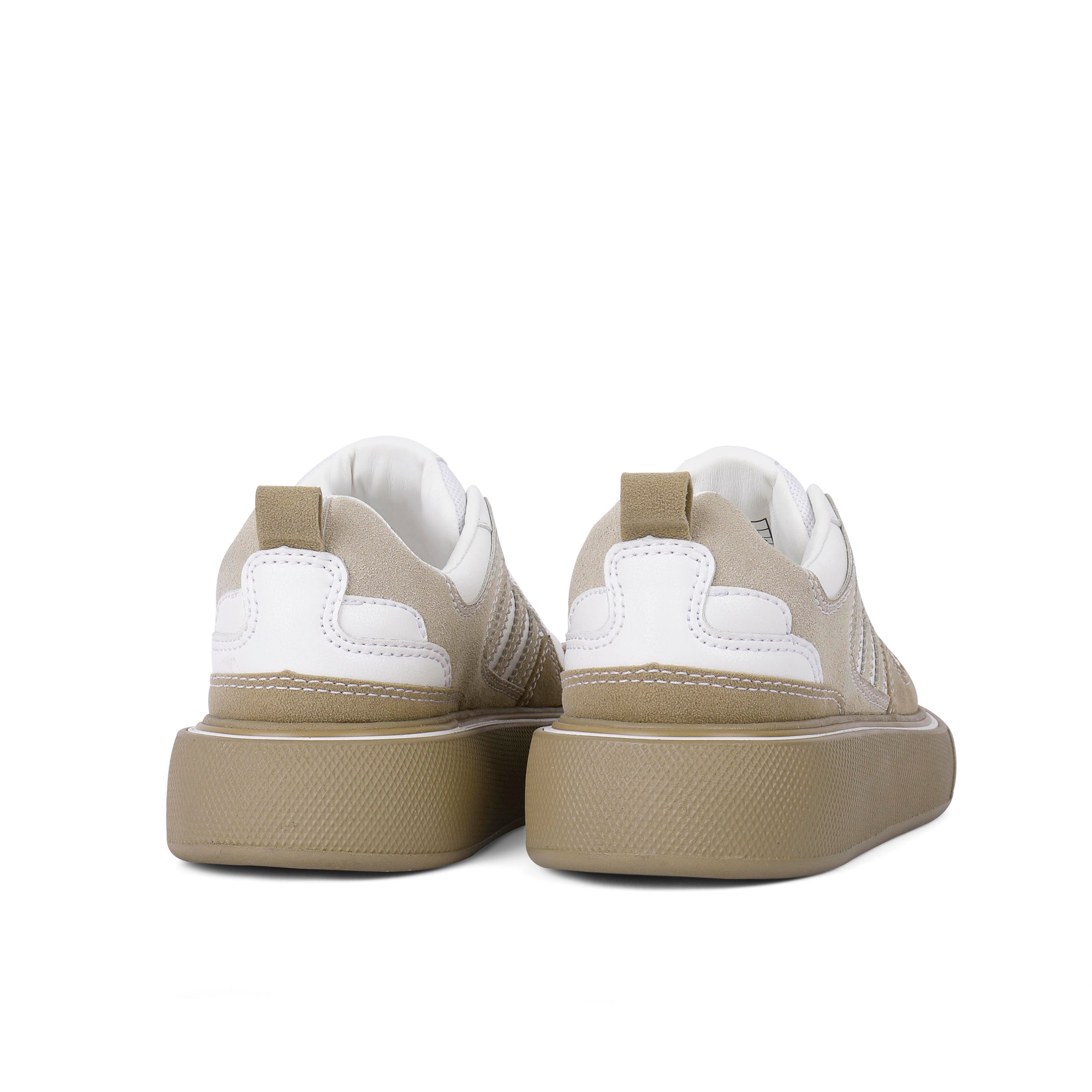 Low-Top Cushioned Sneakers - Beige