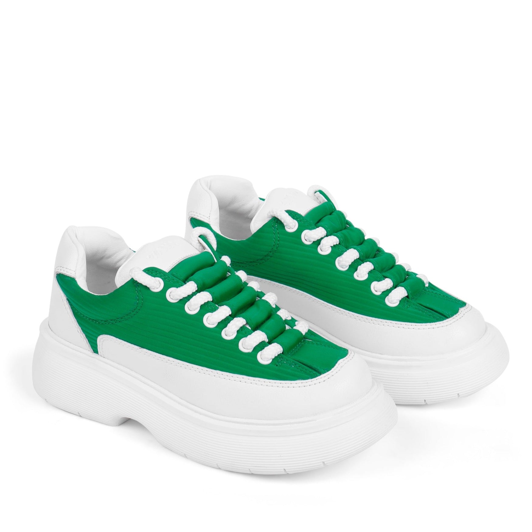 Elevated Ripple Sole Sneakers - Green