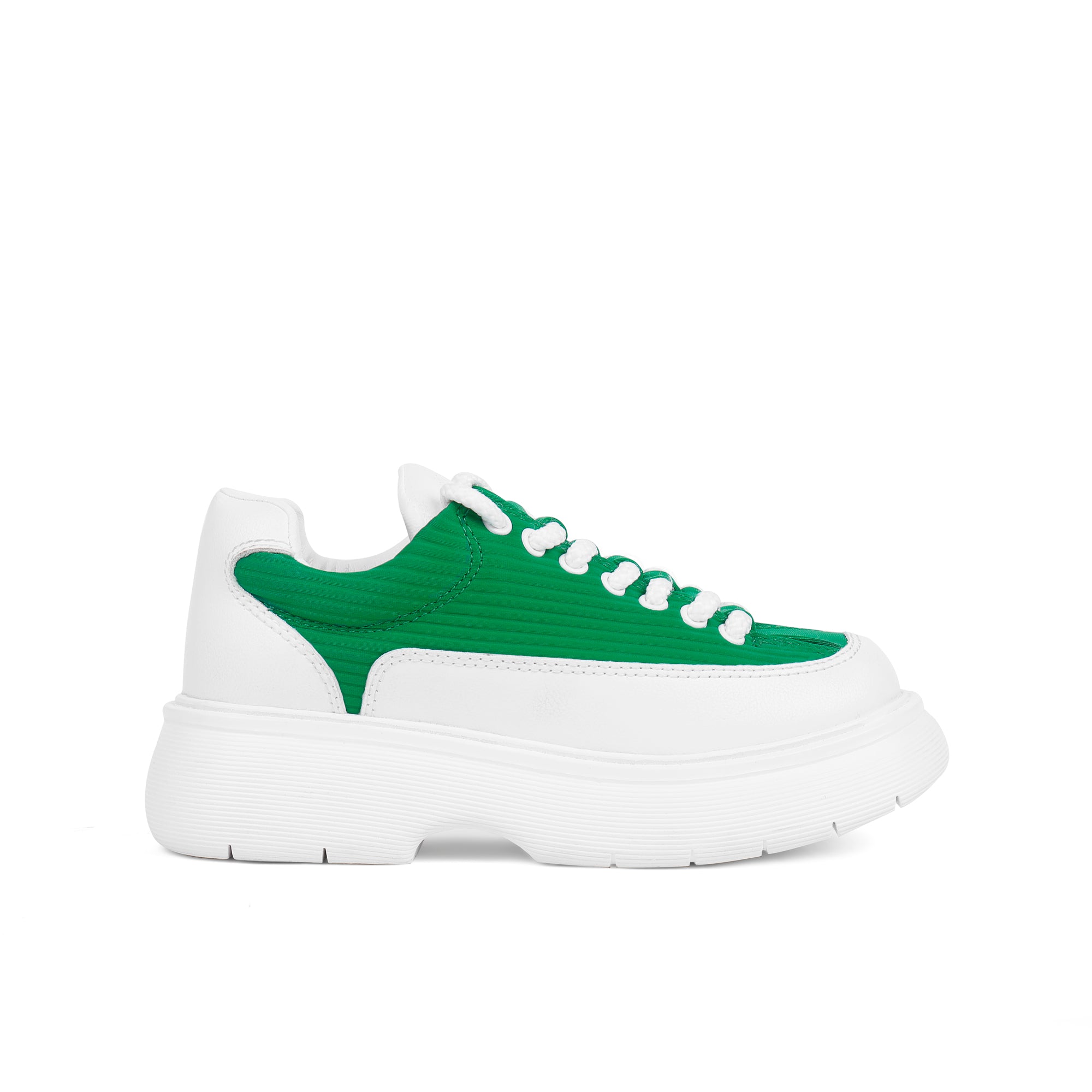 Elevated Ripple Sole Sneakers - Green