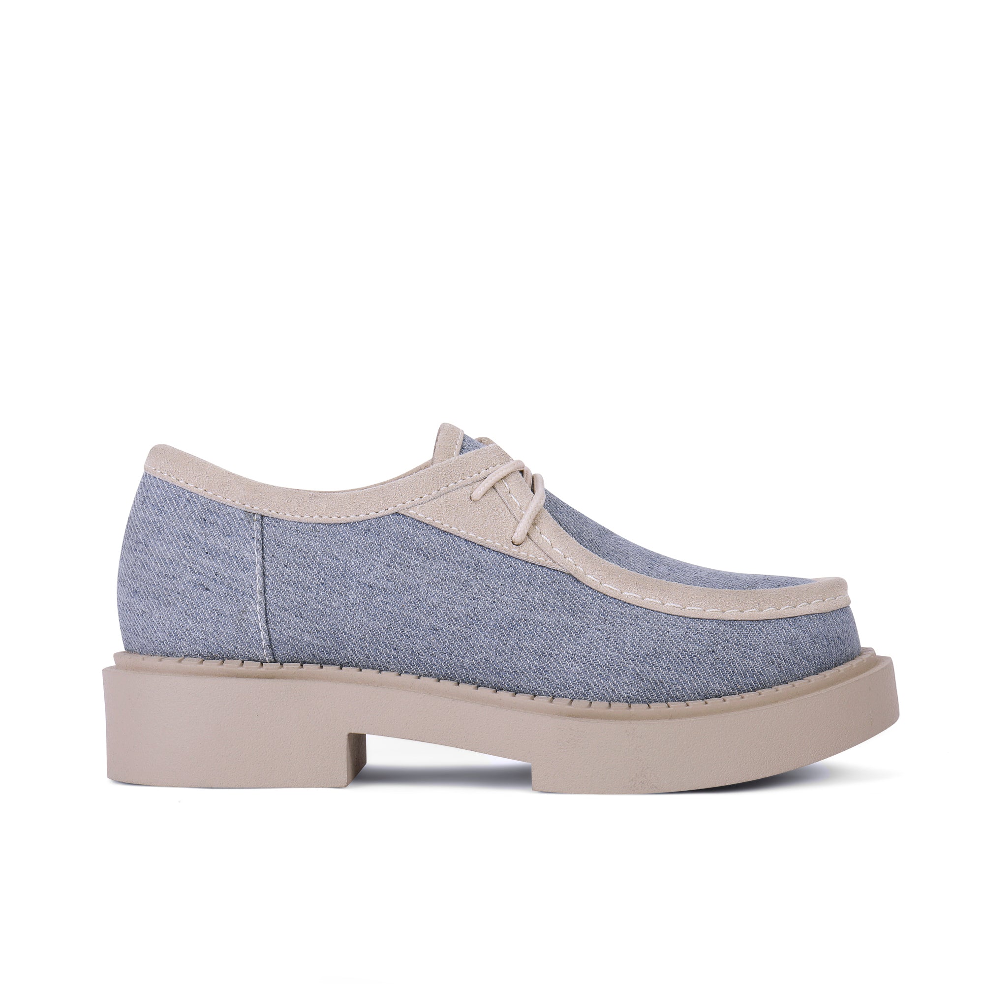 Classic Plain Platform Loafers - Baby Blue