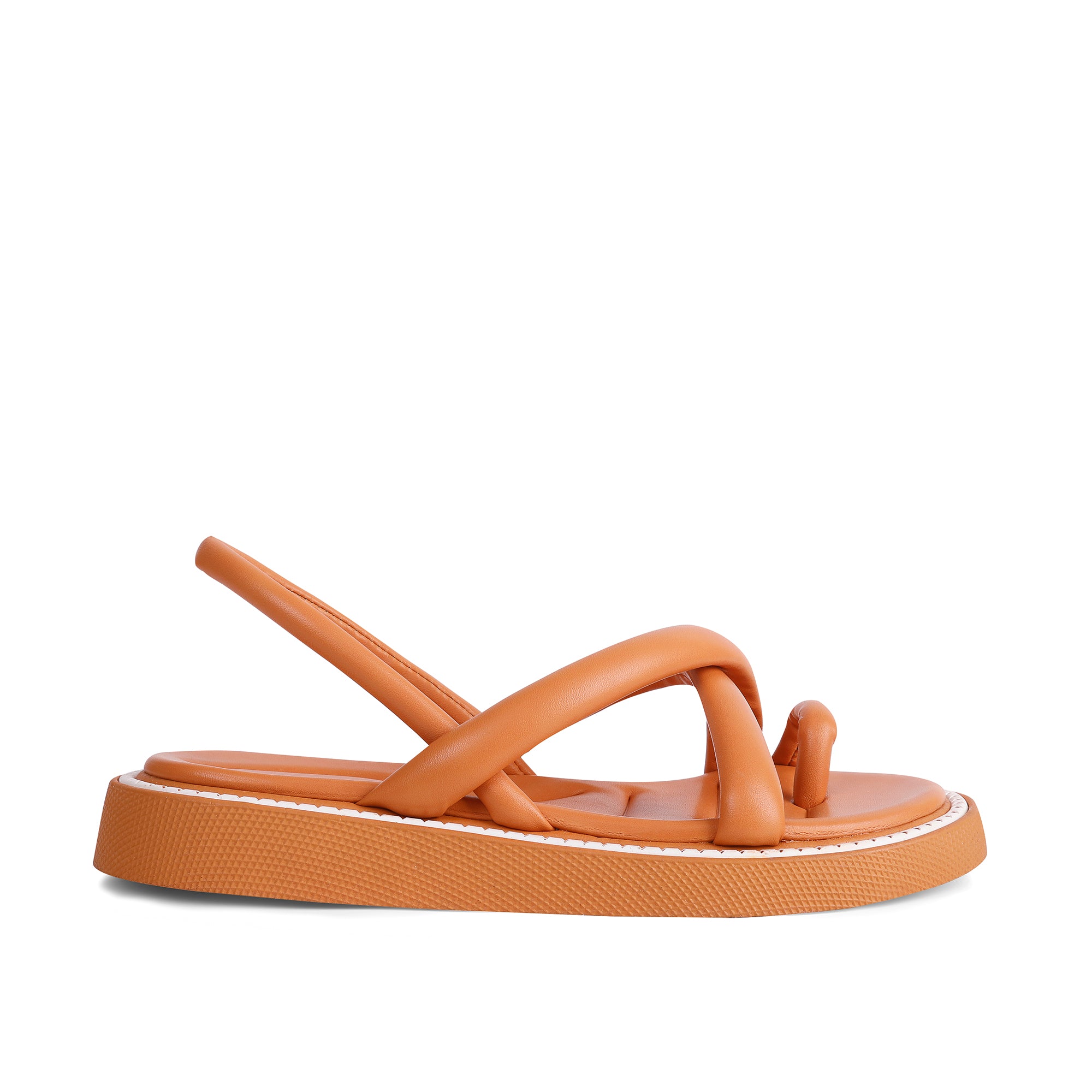 Padded Strappy Sandals - Orange