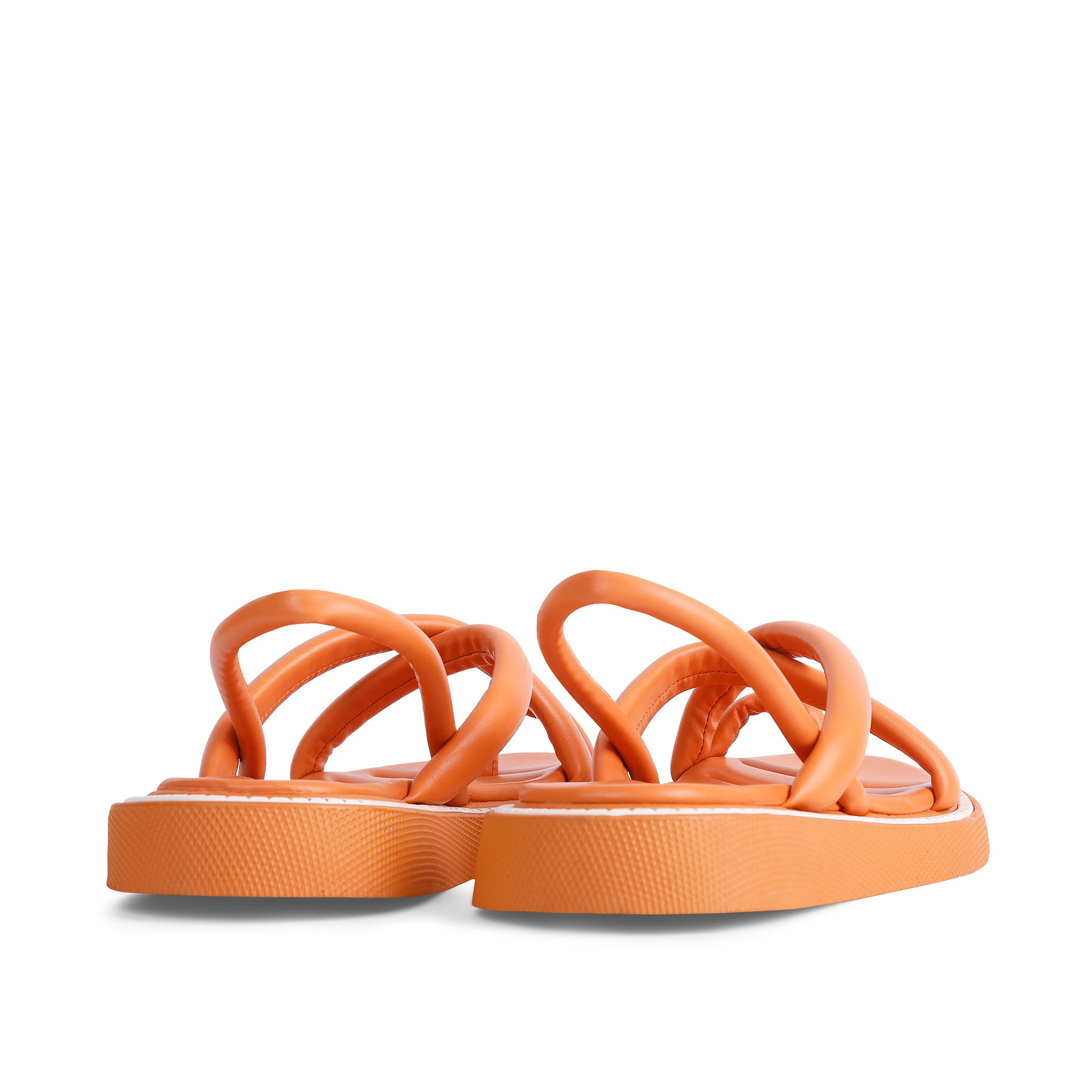 Padded Strappy Sandals - Orange