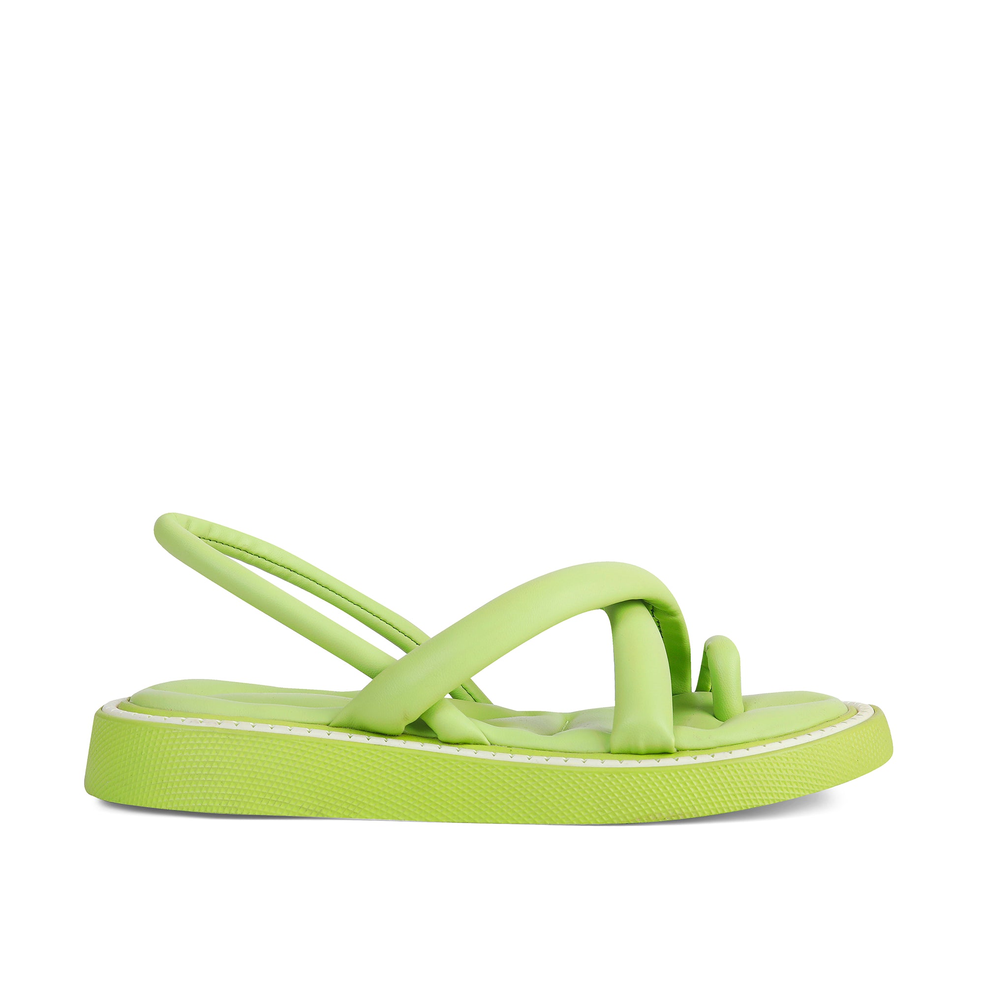 Padded Strappy Sandals - Green