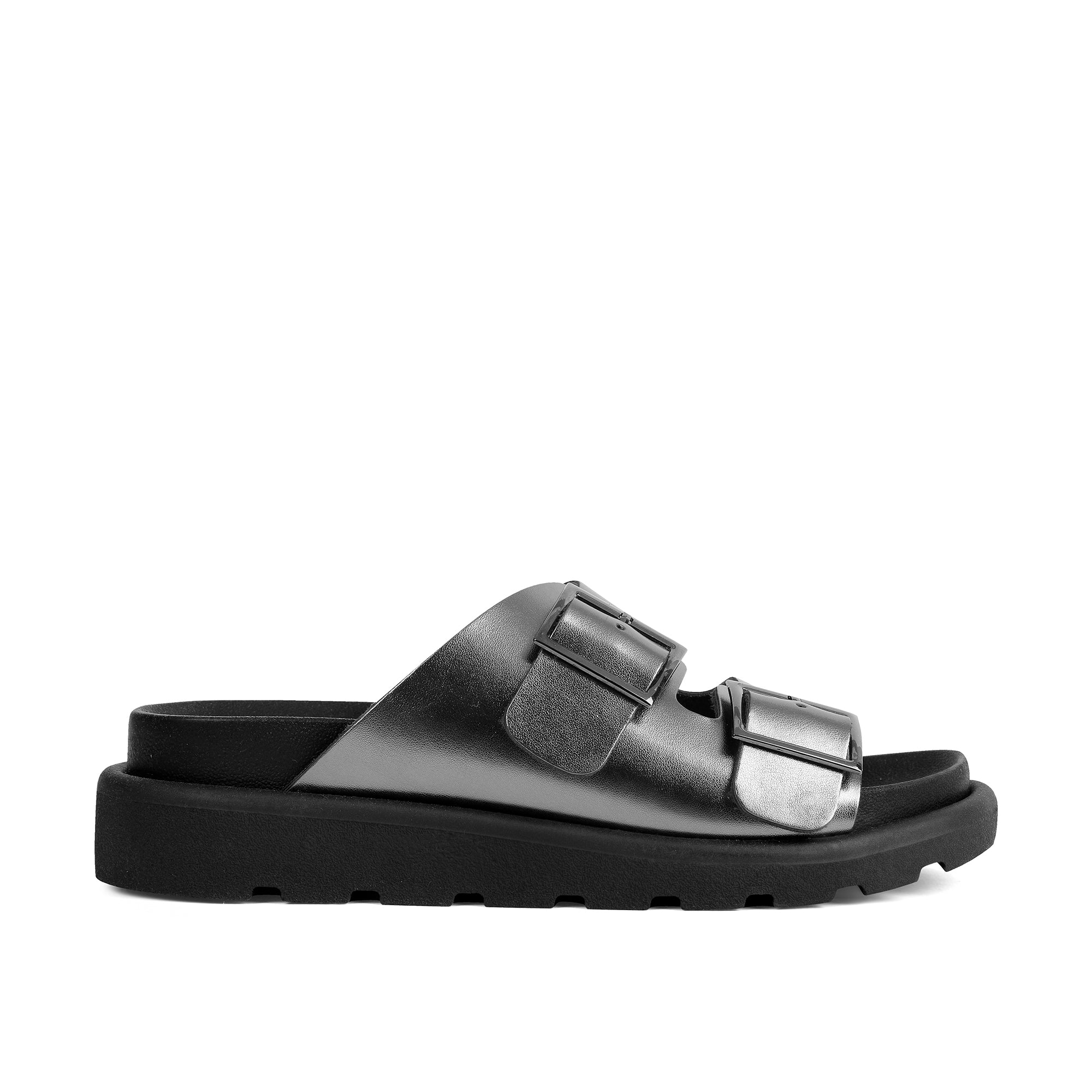 Double Buckle Comfy Slides - Famih