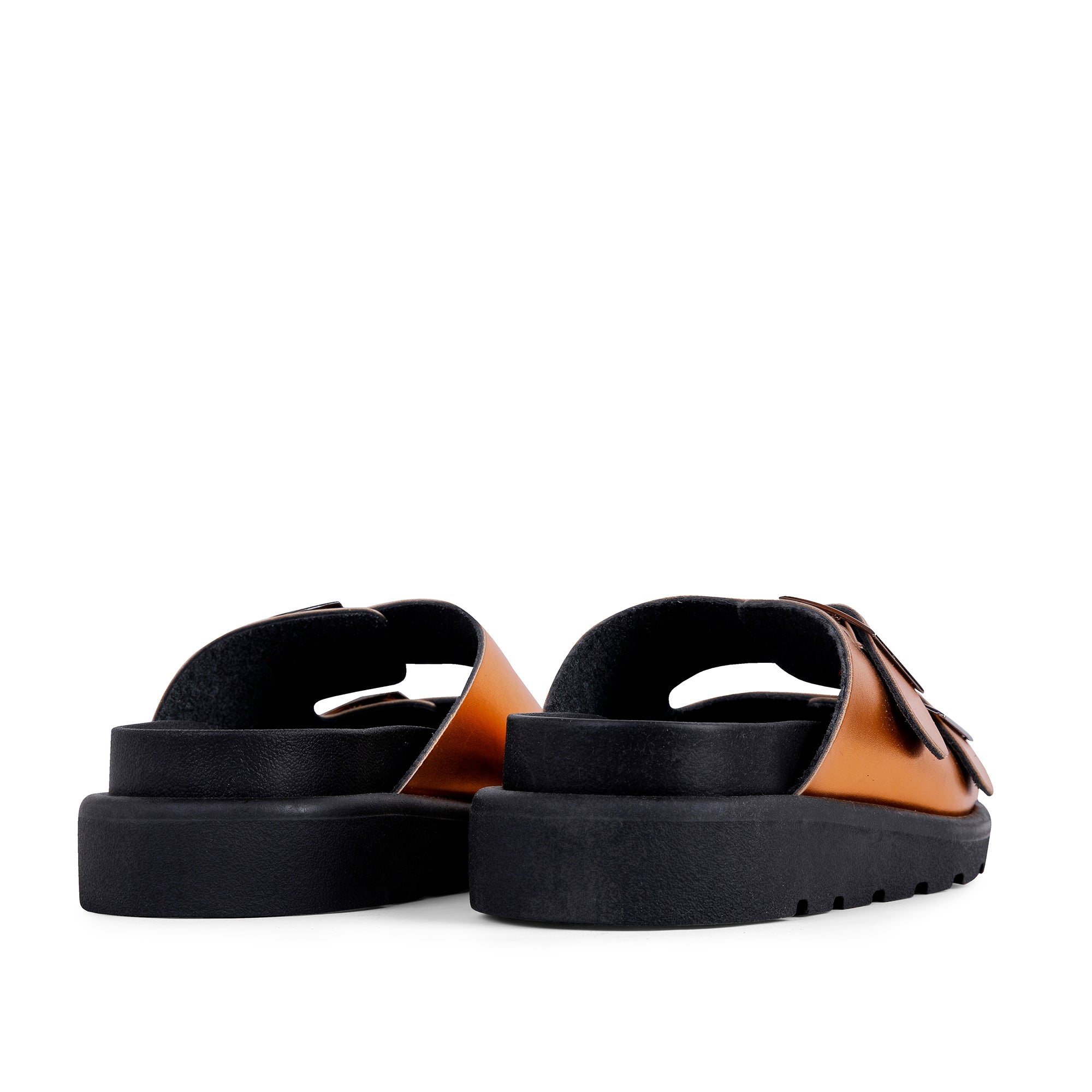 Double Buckle Comfy Slides - Orange