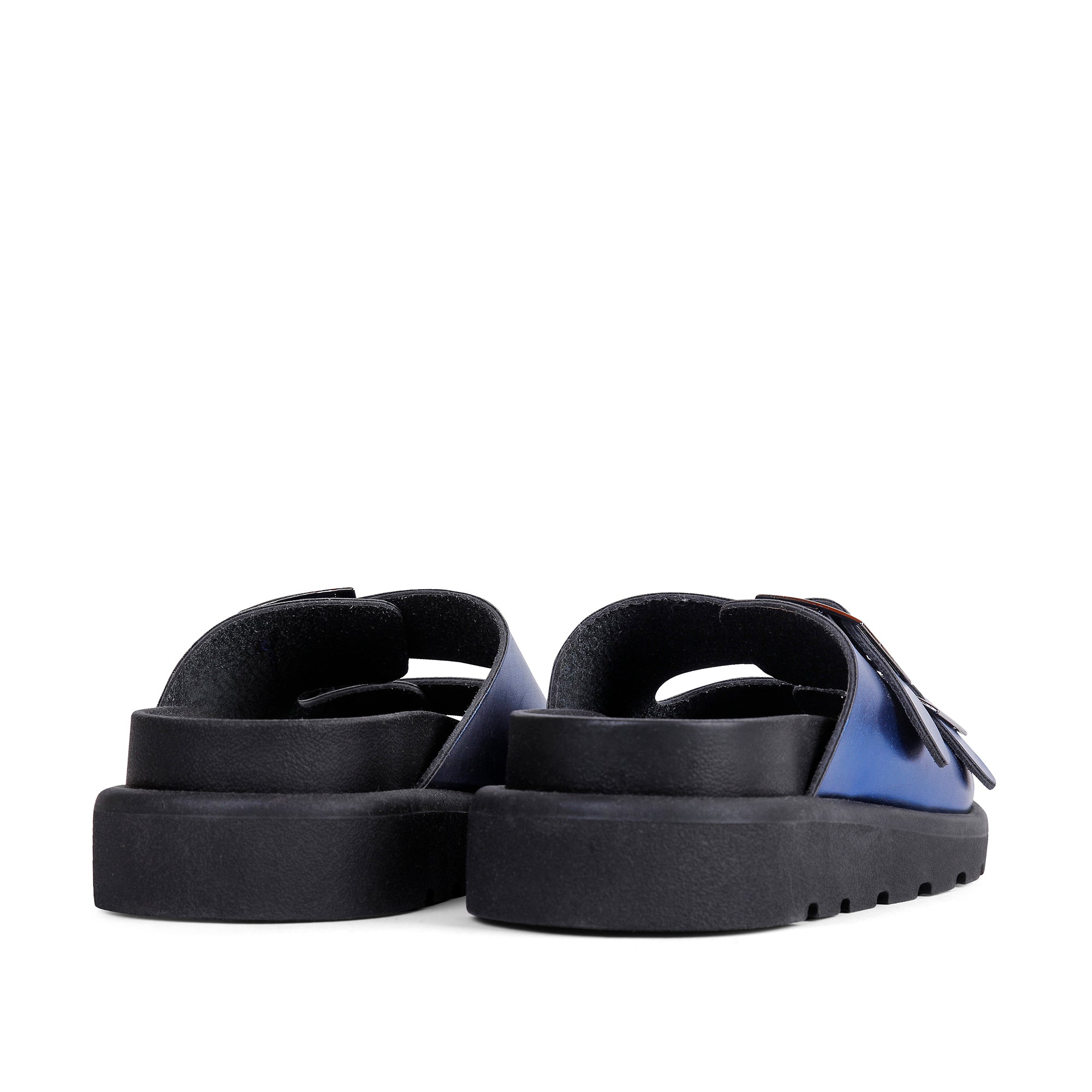 Double Buckle Comfy Slides - Blue