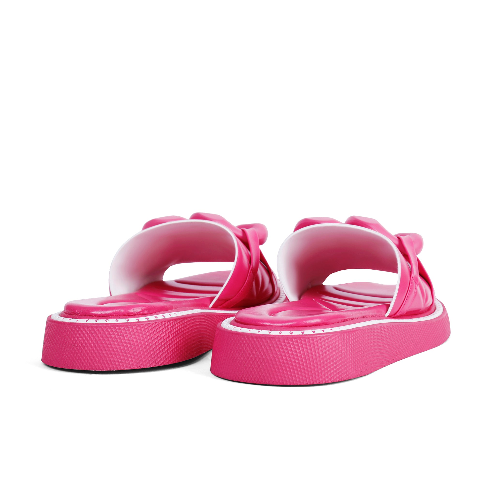 Padded Chain Slippers - Fushia