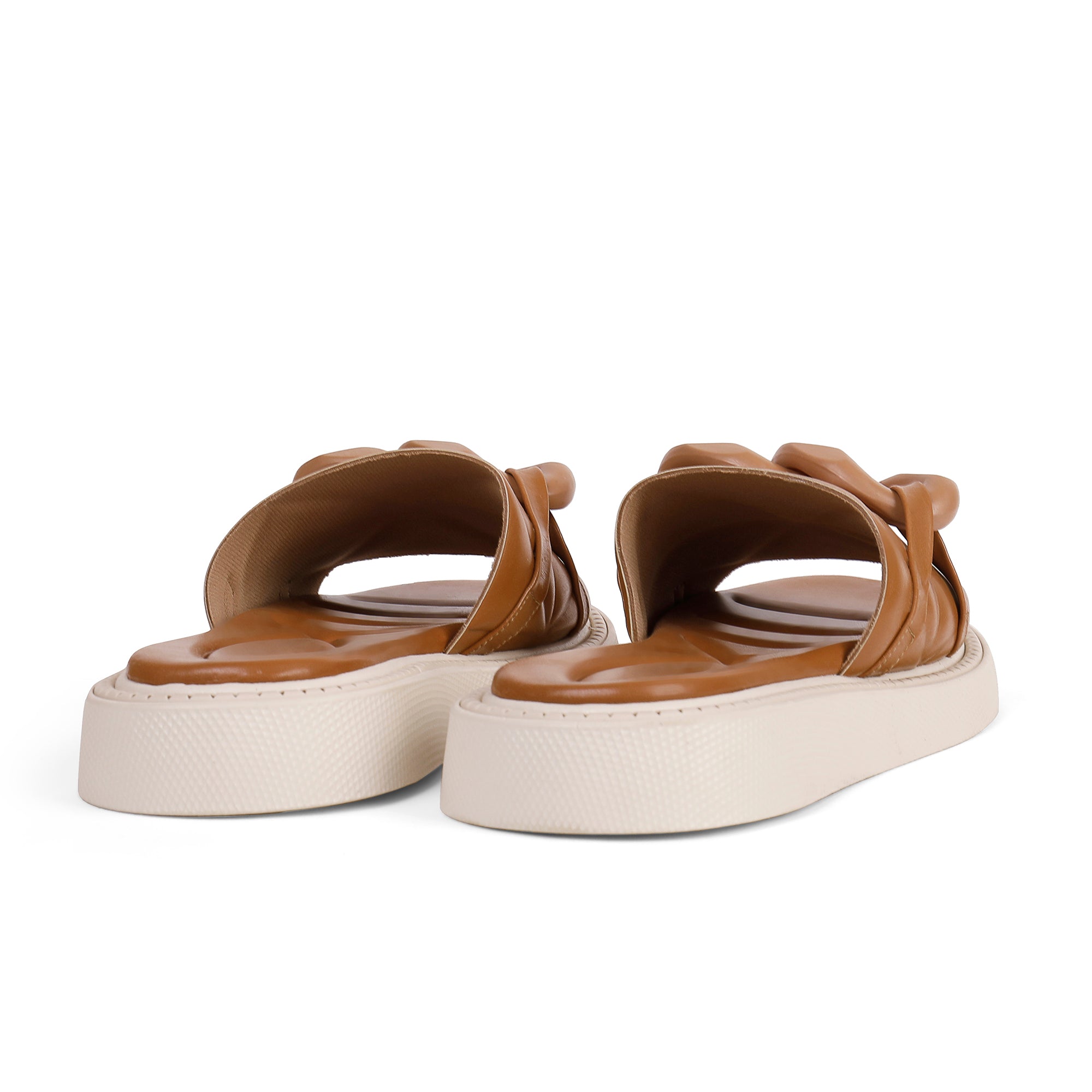 Padded Chain Slippers - Camel