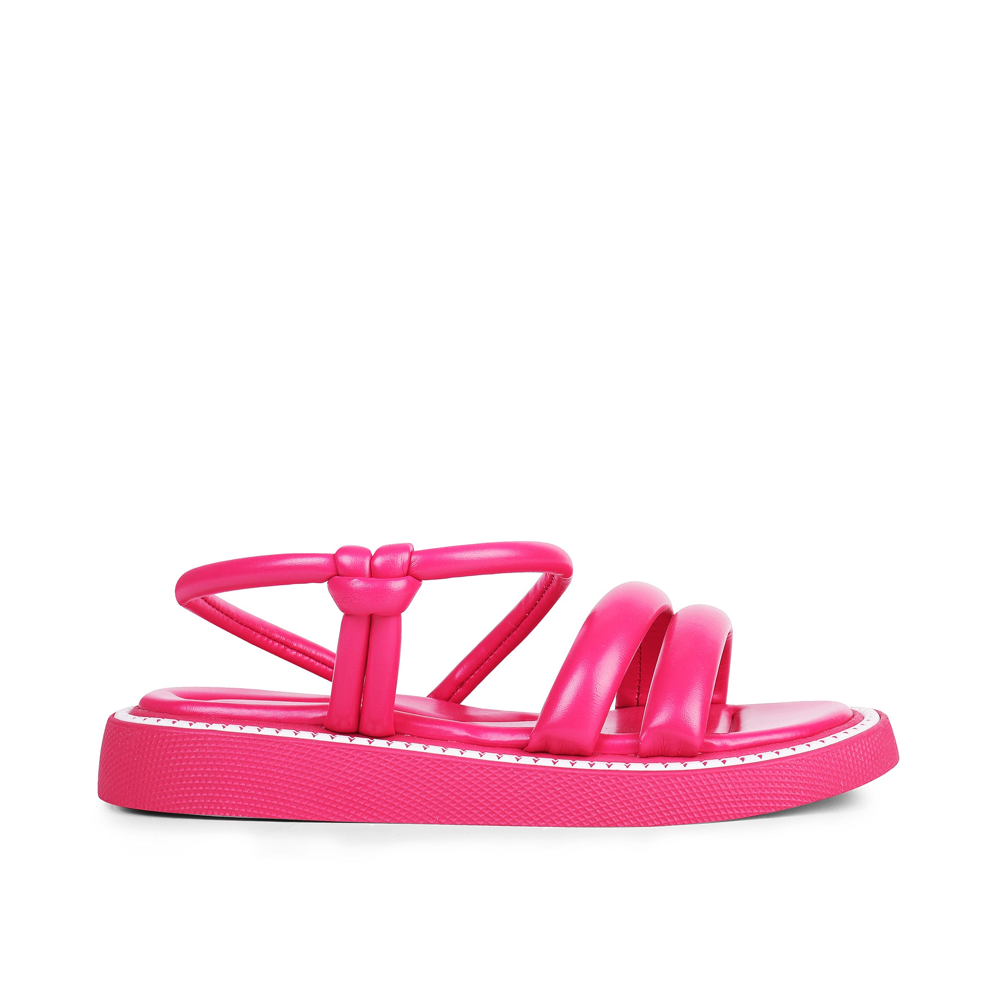 Padded Double Strap Sandals - Fushia