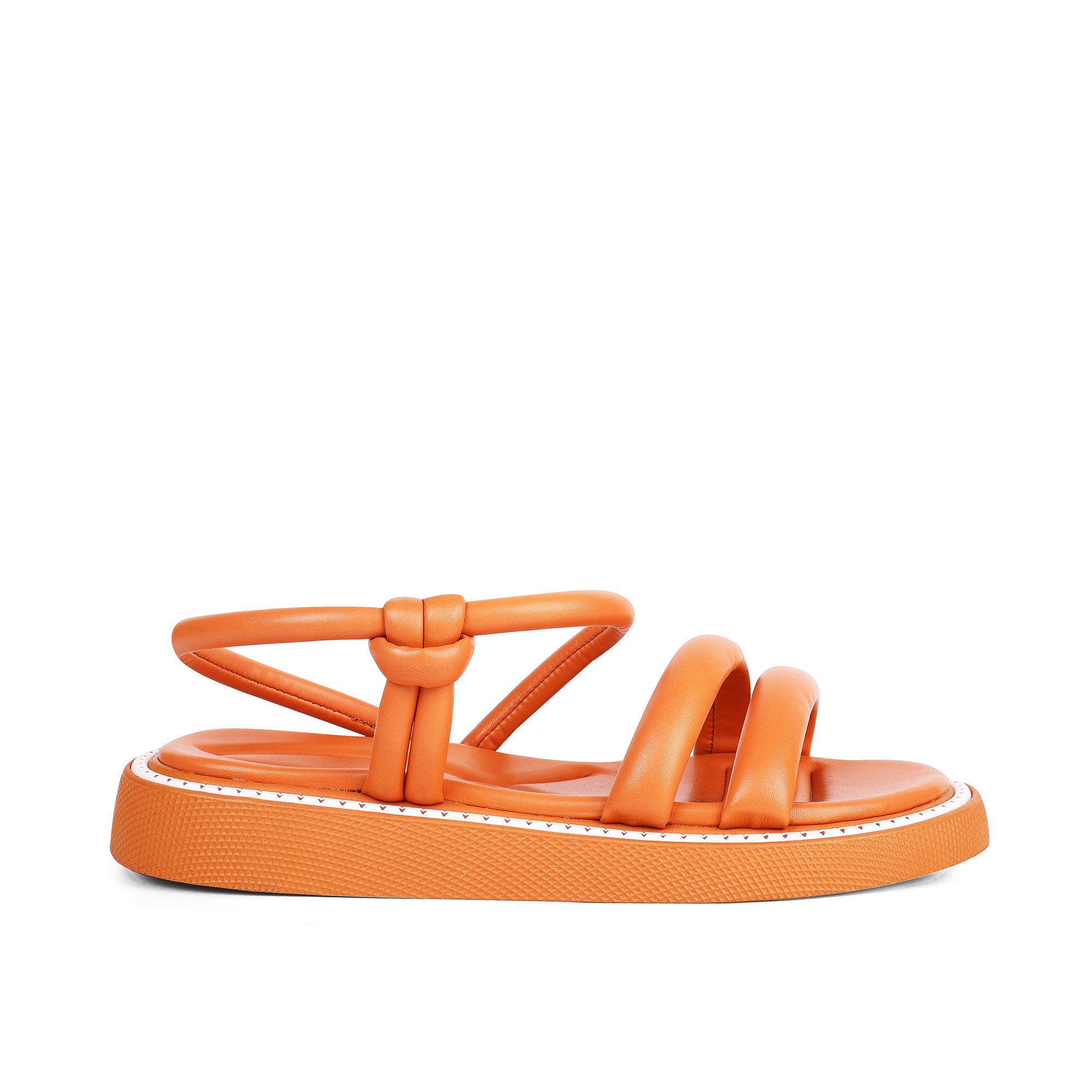 Padded Double Strap Sandals - Orange