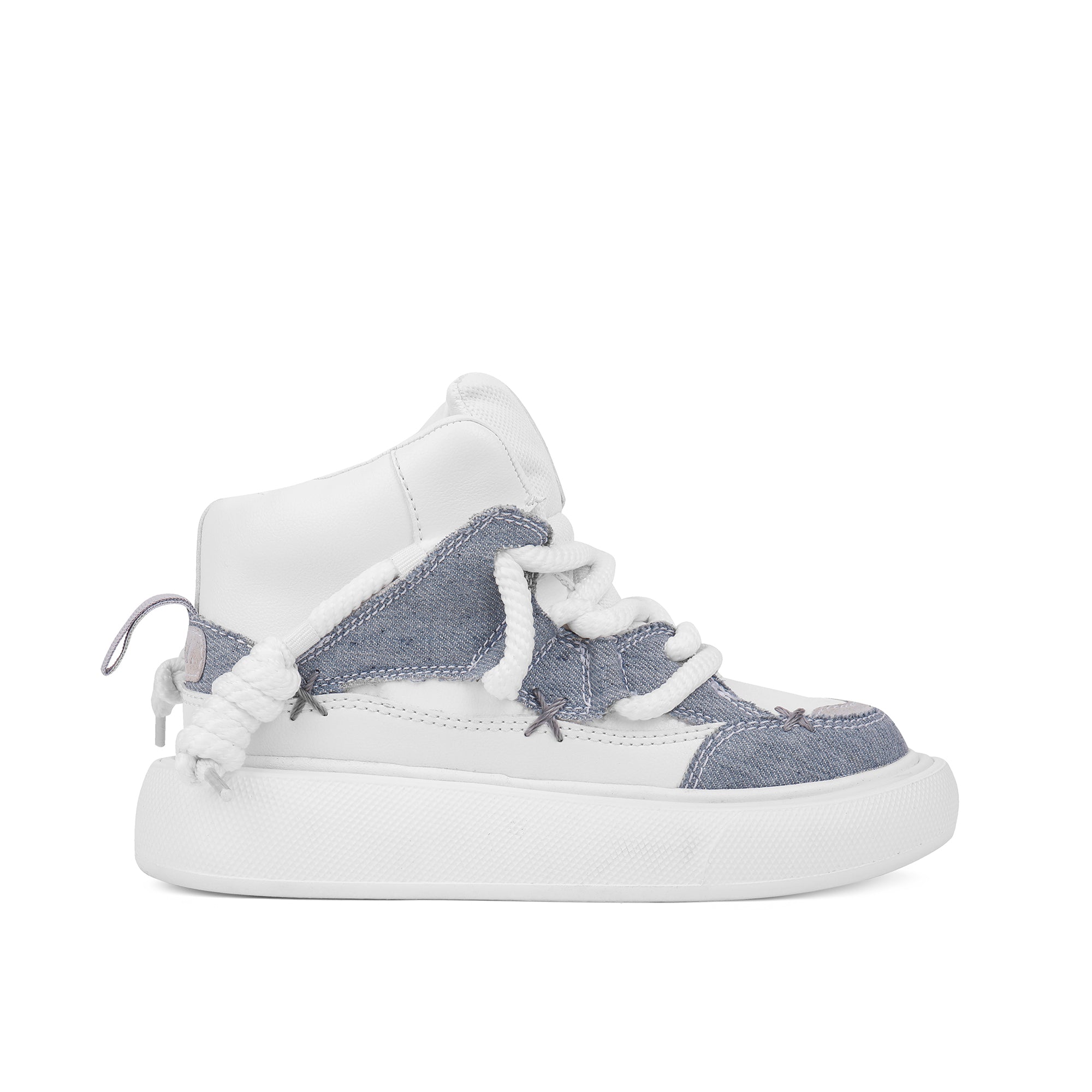 High-Top Chunky Lace Sneakers - Light jeans