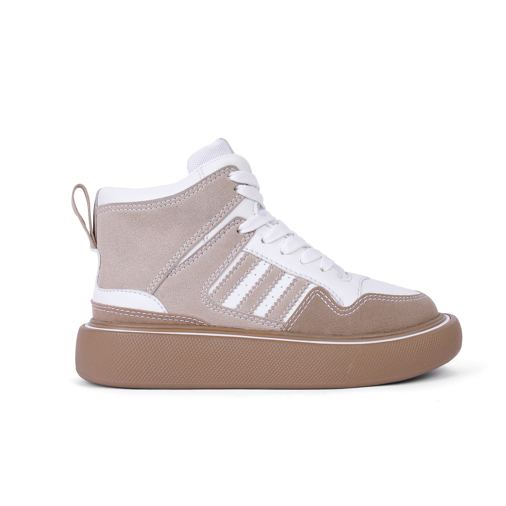 High-Top Cushioned Sneakers - Beige