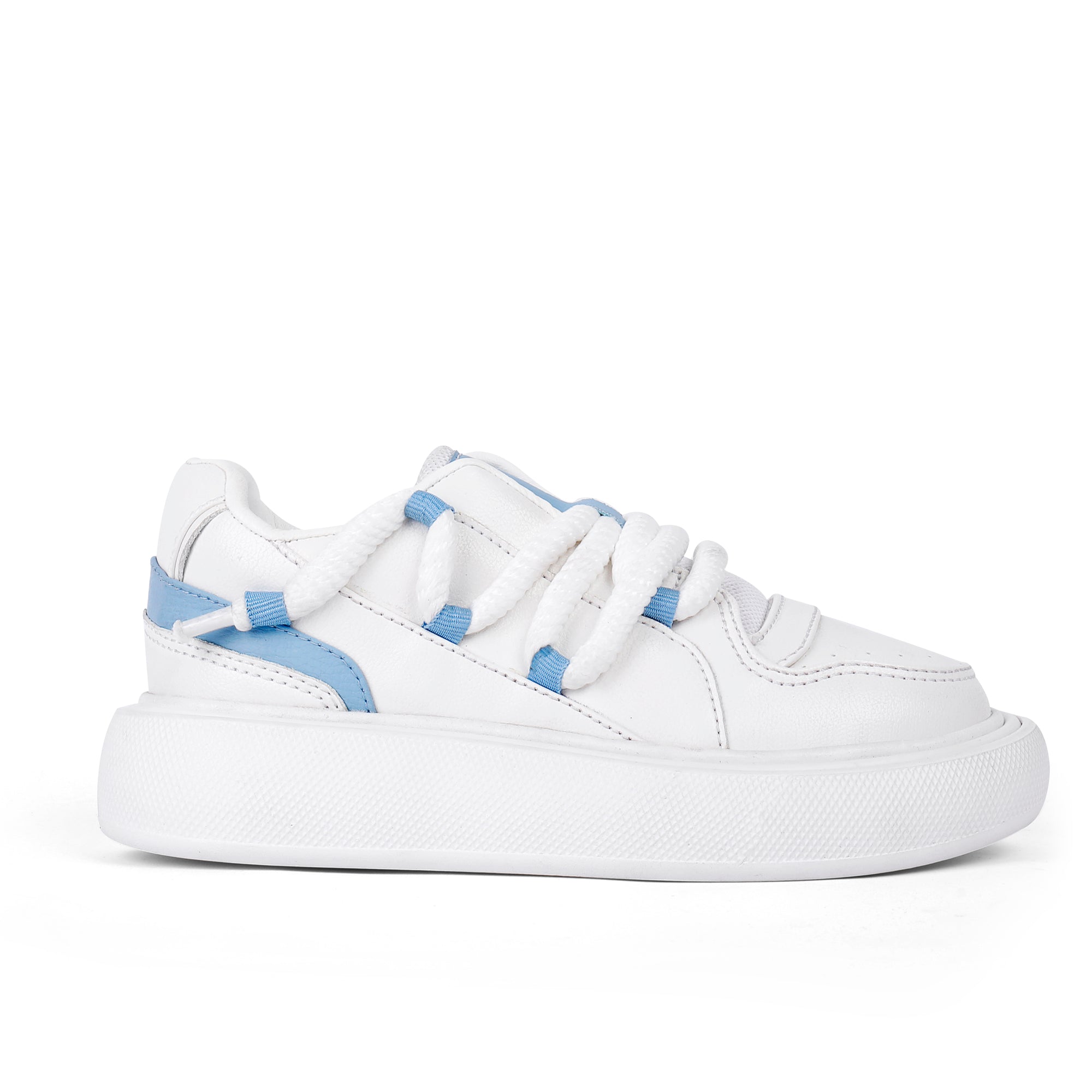 Chunky Rope Lace Sneakers - Baby Blue