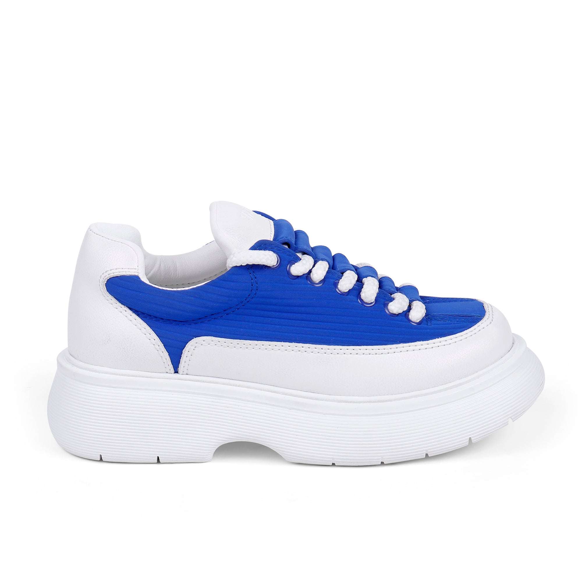 Elevated Ripple Sole Sneakers - Blue