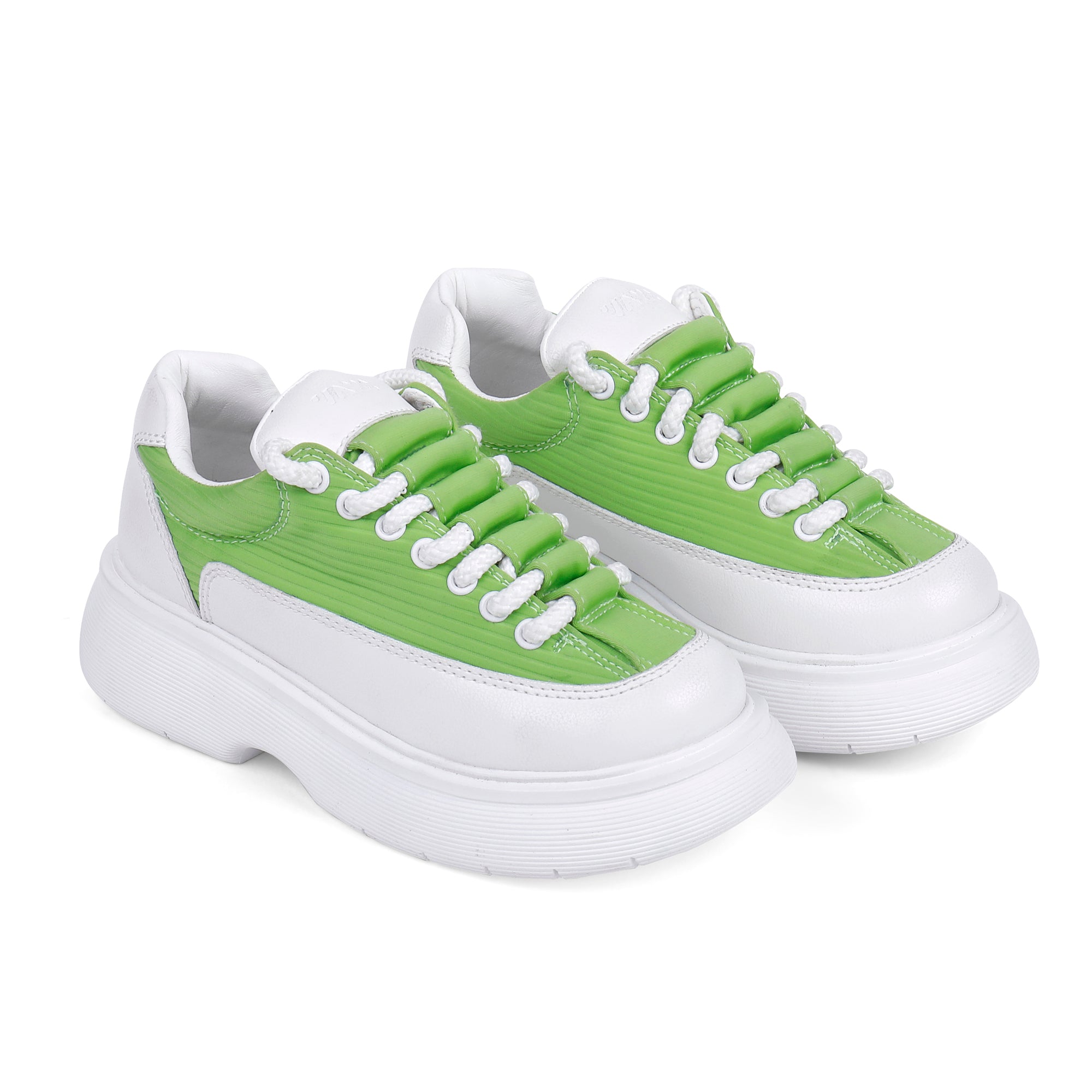 Elevated Ripple Sole Sneakers - Kiwi