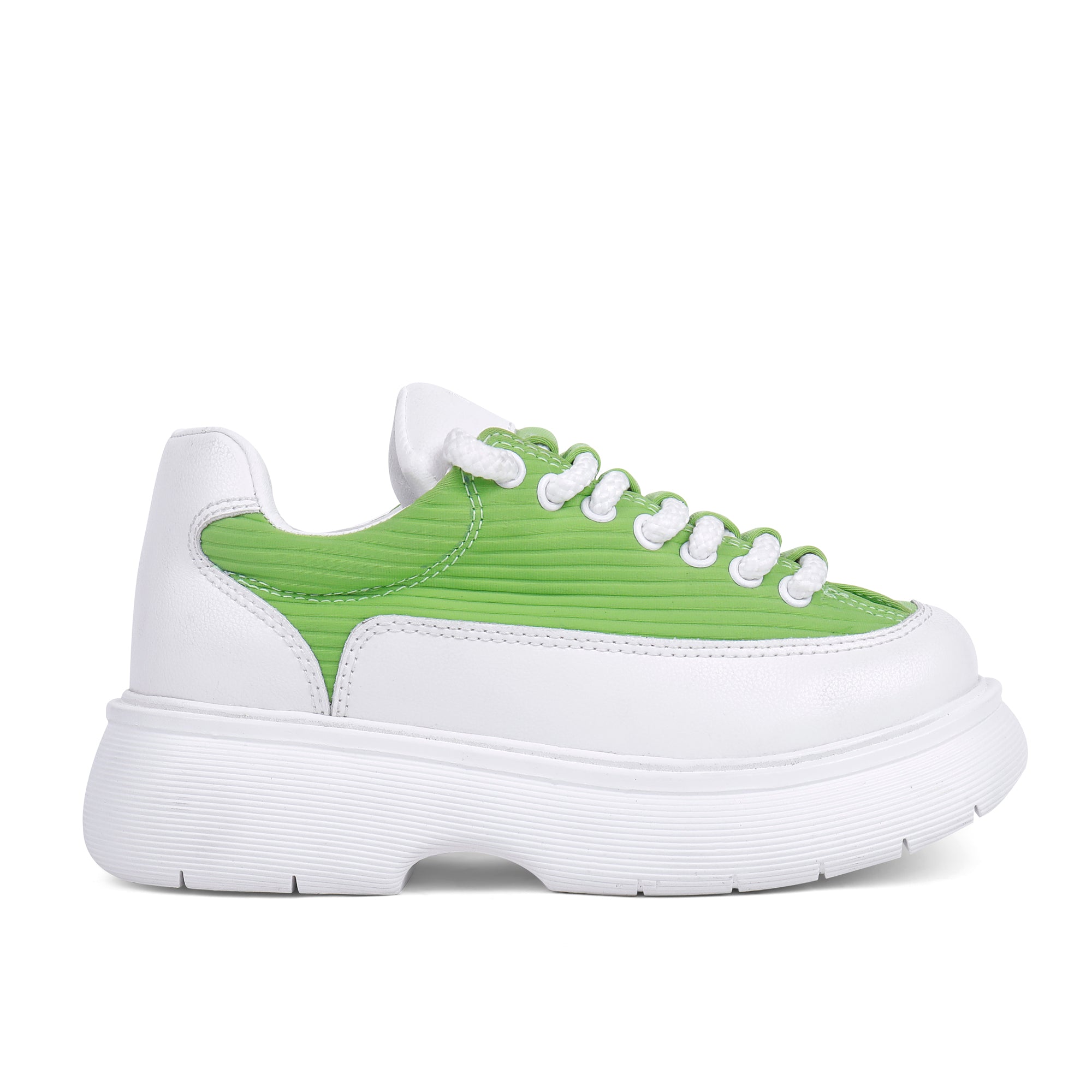 Elevated Ripple Sole Sneakers - Kiwi